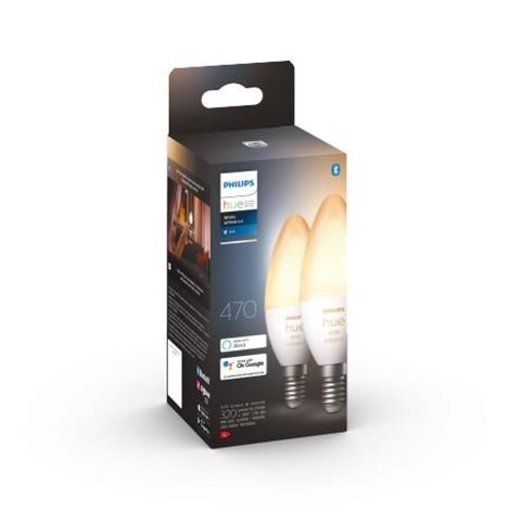 Hue WA sada 2x žárovka LED E14 B39 4W 470lm 2200-6500K IP20 4