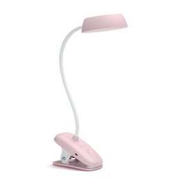 Donutclip stolní LED lampa na klip 1x3W 175lm 4000K IP20 USB, krokové stmívání, růžová