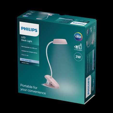 Donutclip stolní LED lampa na klip 1x3W 175lm 4000K IP20 USB, krokové stmívání, růžová 4