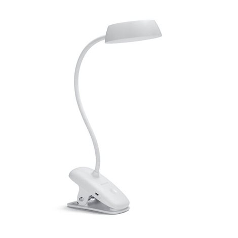 Donutclip stolní LED lampa na klip 1x3W 175lm 4000K IP20 USB, krokové stmívání, bílá 1