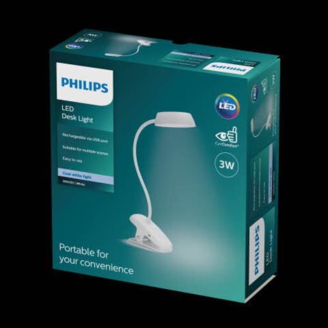 Donutclip stolní LED lampa na klip 1x3W 175lm 4000K IP20 USB, krokové stmívání, bílá 4