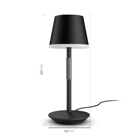 Hue WACA Go venkovní stolní dotyková LED lampička 6,2W 530lm 2000-6500K RGB IP54, černá 3