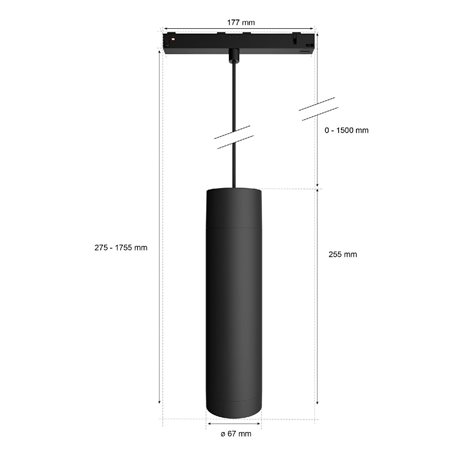 Hue Perifo závěsné svítidlo do lištového systému LED WACA 5,1W 510lm 2000-6500K RGB, černá 2