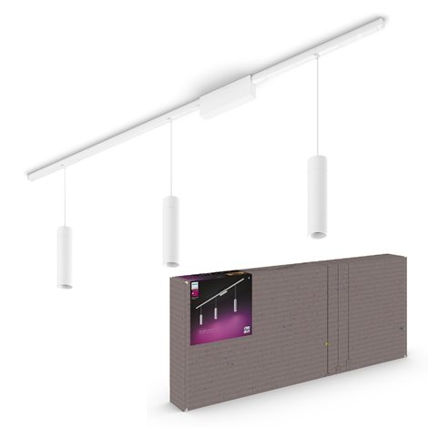 Hue Perifo lištové svítidlo se 3 závěsy, LED WACA 15,6W 1530lm 2000-6500K RGB, bílá 6