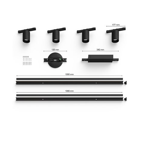 Hue Perifo lištové svítidlo se 4 spoty, LED WACA 20,8W 2040lm 2000-6500K RGB, černá 5