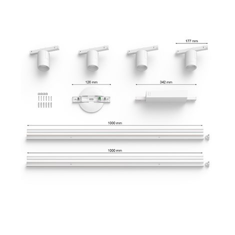 Hue Perifo lištové svítidlo se 4 spoty, LED WACA 20,8W 2040lm 2000-6500K RGB, bílá 9
