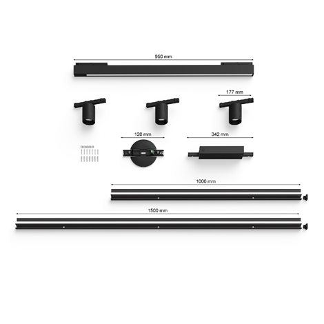 Hue Perifo lištové svítidlo 3 spoty+panel, LED WACA 44,6W 3580lm 2000-6500K RGB, černá 10