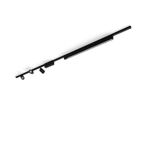 Hue Perifo lištové svítidlo 3 spoty+panel, LED WACA 44,6W 3580lm 2000-6500K RGB, černá 1