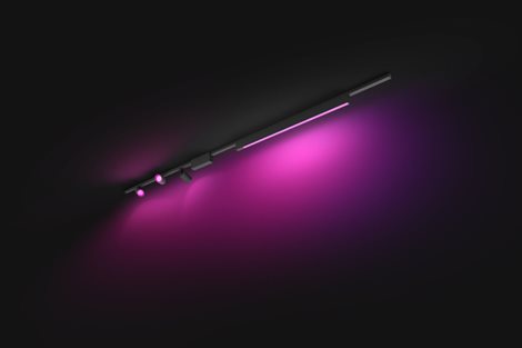 Hue Perifo lištové svítidlo 3 spoty+panel, LED WACA 44,6W 3580lm 2000-6500K RGB, černá 5