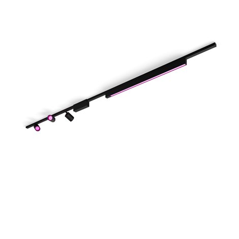 Hue Perifo lištové svítidlo 3 spoty+panel, LED WACA 44,6W 3580lm 2000-6500K RGB, černá 7