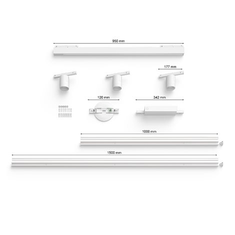 Hue Perifo lištové svítidlo 3 spoty+panel, LED WACA 44,6W 3580lm 2000-6500K RGB, bílá 10
