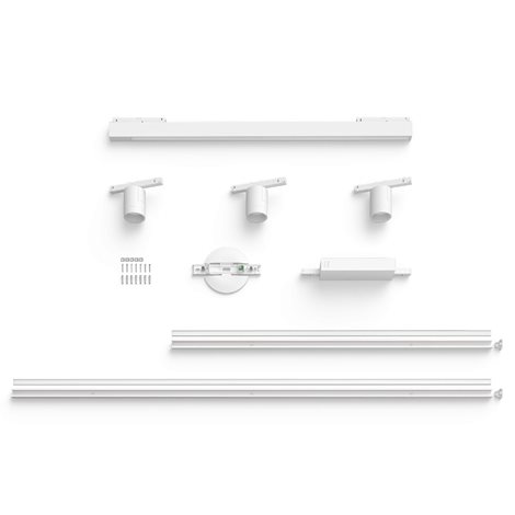 Hue Perifo lištové svítidlo 3 spoty+panel, LED WACA 44,6W 3580lm 2000-6500K RGB, bílá 3