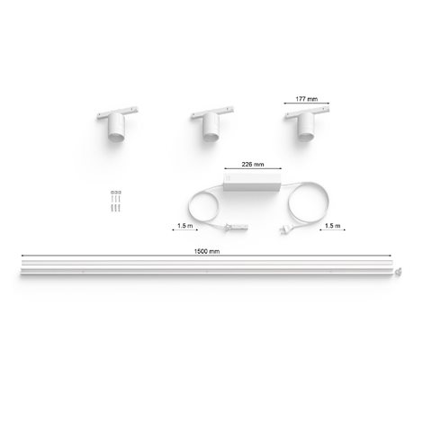Hue Perifo lištové nástěnné svítidlo se 3 spoty, LED WACA 15,6W 1530lm 2000-6500K RGB, černá 9