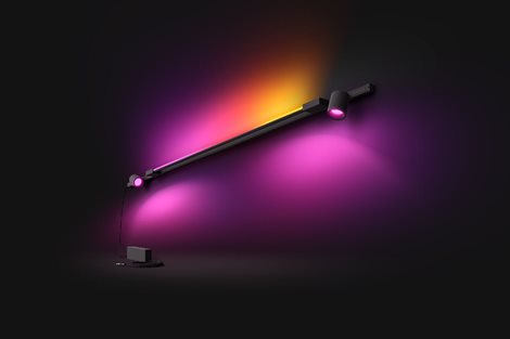 Hue Perifo lištové nástěnné svít. 2 spoty+Gradient Tube, LED WACA 39,9W 3620lm 2000-6500K RGB černá 9