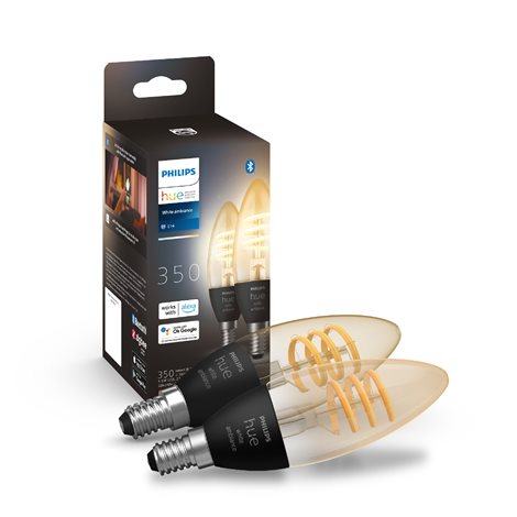 Sada 2x Hue WA Filament žárovka LED E14 B39 4,6W 350lm 2200-4500K IP20 1