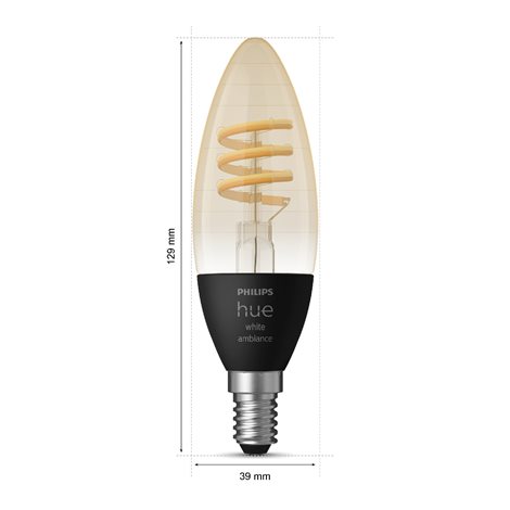 Sada 2x Hue WA Filament žárovka LED E14 B39 4,6W 350lm 2200-4500K IP20 2