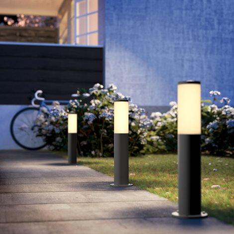 Utrecht venkovní sloupkové svítidlo 1xE27 20W bez zdroje 45cm IP44, antracitové 2