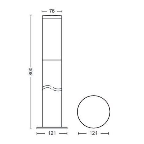 Utrecht venkovní sloupkové svítidlo 1xE27 20W bez zdroje 80cm IP44, antracitové 3