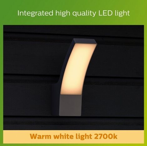 Splay venkovní nástěnné LED svítidlo 1x12W 1100lm 2700K IP44, antracitové 2