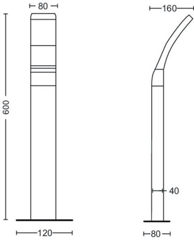 Splay venkovní sloupkové LED svítidlo 1x12W 1100lm 2700K 60cm IP44, antracitové 2