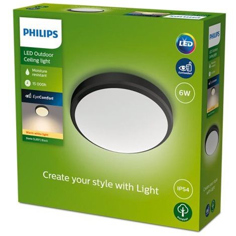 Doris venkovní přisazené LED svítidlo 1x6W 600lm 2700K 22cm IP54, černé 4
