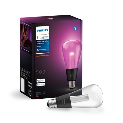 HUE Lightguide LED žárovka E27 ST72 6,8W 500lm 2000-6500K RGB CRI80 IP20, stmívatelná 2