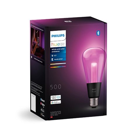 HUE Lightguide LED žárovka E27 ST72 6,8W 500lm 2000-6500K RGB CRI80 IP20, stmívatelná 3
