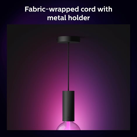 Černý závěsný kabel pro žárovky Philips Hue E27, IP20 6