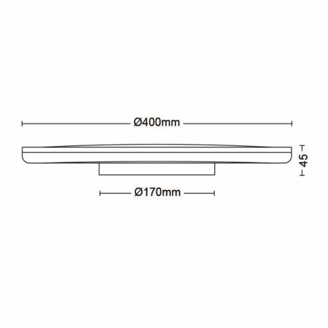 Ozziet CL570 přisazené LED svítidlo 1x22W 2300lm 2700K krokové stmívání IP20 40cm, černé 3