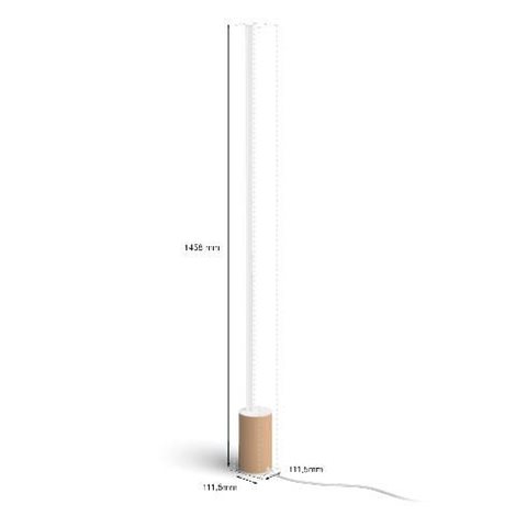HUE WACA Gradient Signe stojací LED lampa 29W 2550lm 2000-6500K RGB IP20 bílá+dub 8