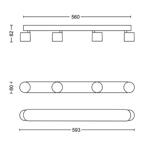 Star bodové LED svítidlo 4x4,5W 2000lm 2700K IP20 stmívatelné, černé 3