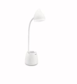 Hat stolní LED lampa USB 1x4,5W 80lm 3000/4000/5700K IP20, krokové stmívání, bílá