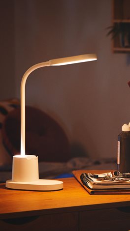 Bucket stolní LED lampa 1x7,5W 200lm 3000/4000/5700K IP20 USB krokové stmívání, bílá 2