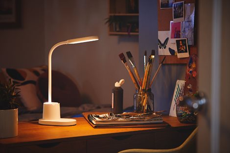Bucket stolní LED lampa 1x7,5W 200lm 3000/4000/5700K IP20 USB krokové stmívání, bílá 3