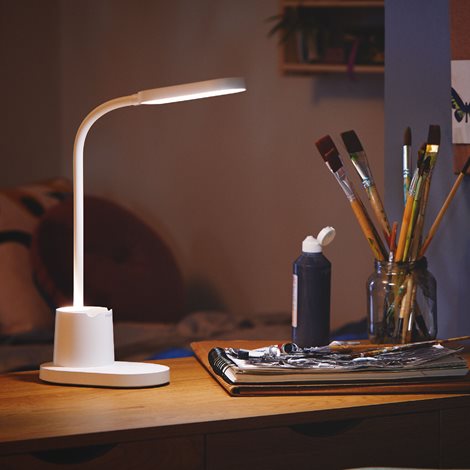 Bucket stolní LED lampa 1x7,5W 200lm 3000/4000/5700K IP20 USB krokové stmívání, bílá 5
