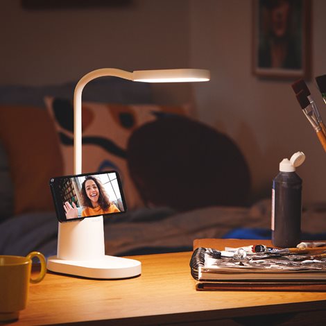 Bucket stolní LED lampa 1x7,5W 200lm 3000/4000/5700K IP20 USB krokové stmívání, bílá 8