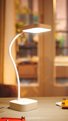 Rock stolní LED lampa 1x5W 90lm 5000K IP20 USB, stmívatelná, bílá 4