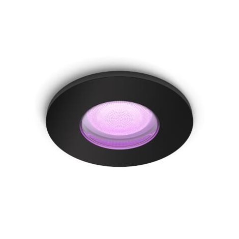 HUE WACA Xamento podhledové LED svítidlo 1x GU10 5.7W 350lm 2000-6500K RGB IP44, černé 1