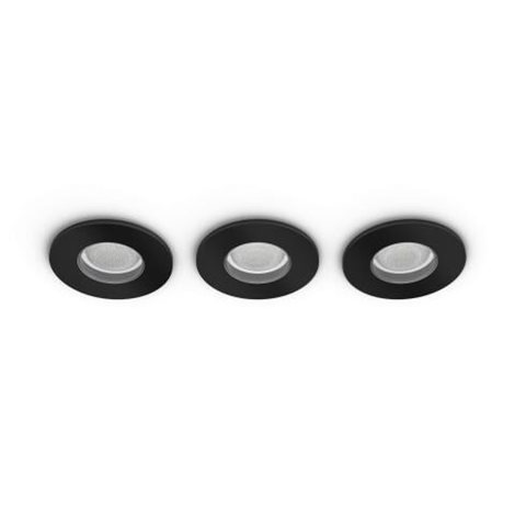 HUE WACA Xamento podhledové LED svítidlo 3xGU10 5.7W 350lm 2000-6500K RGB IP44, černé 3