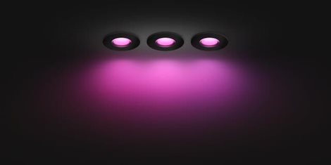 HUE WACA Xamento podhledové LED svítidlo 3xGU10 5.7W 350lm 2000-6500K RGB IP44, černé 7