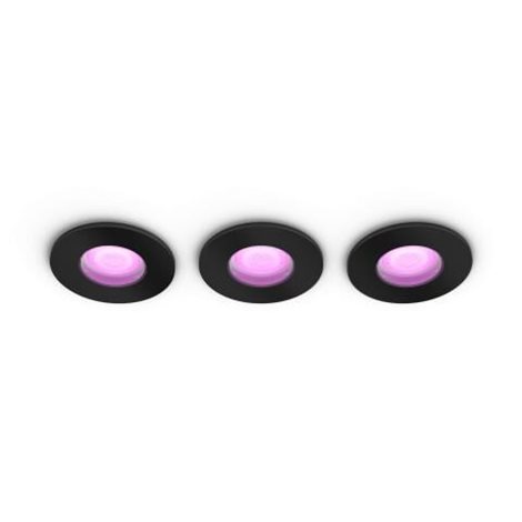 HUE WACA Xamento podhledové LED svítidlo 3xGU10 5.7W 350lm 2000-6500K RGB IP44, černé 1