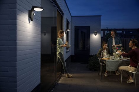 Tyla IR venkovní nástěnné LED svítidlo se senzorem 9W 820lm 2700K IP44, antracit 5