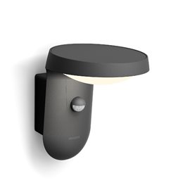 Tyla IR venkovní nástěnné LED svítidlo se senzorem 9W 820lm 2700K IP44, antracit