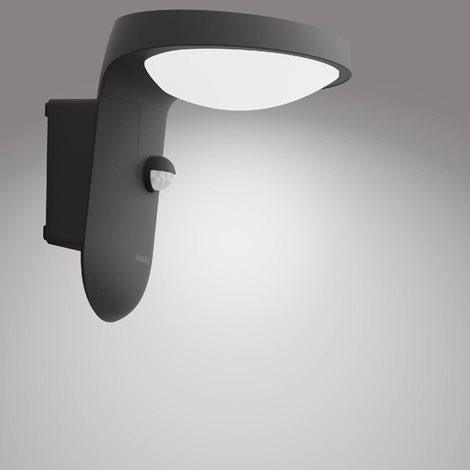 Tyla IR venkovní nástěnné LED svítidlo se senzorem 9W 930lm 4000K IP44, antracit 6