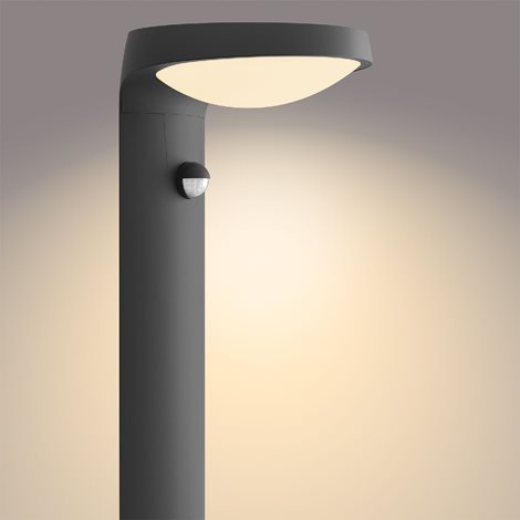Tyla IR solární venkovní sloupkové LED svítidlo se senzorem 1,2W 255lm 3000K IP44 40cm, antracit 5