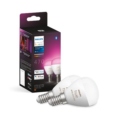 HUE SET 2x WACA LED Luster žárovka E14 5,1W 470lm K IP20, stmívatelné 1