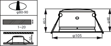 DIAMOND Cut Ultra Efficient podhledové LED svítidlo 2,2W 400lm 3000K 10,5cm kulaté IP20, bílé 2