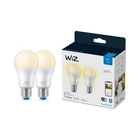 WiZ SET 2x LED žárovka E27 A60 8W (60W) 806lm 2700K IP20, stmívatelná 1