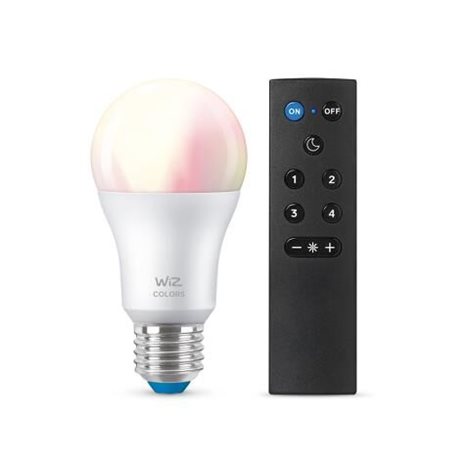 WiZ SET 1x LED žárovka E27 A60 8W (60W) 806lm 2200-6500K RGB IP20, stmívatelná + ovladač 8