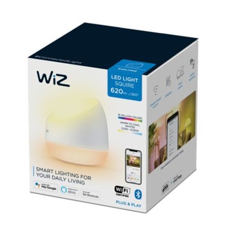 WiZ Squire stolní LED lampa 1x9W 620lm 2200-6500K RGB IP20, bílá 2